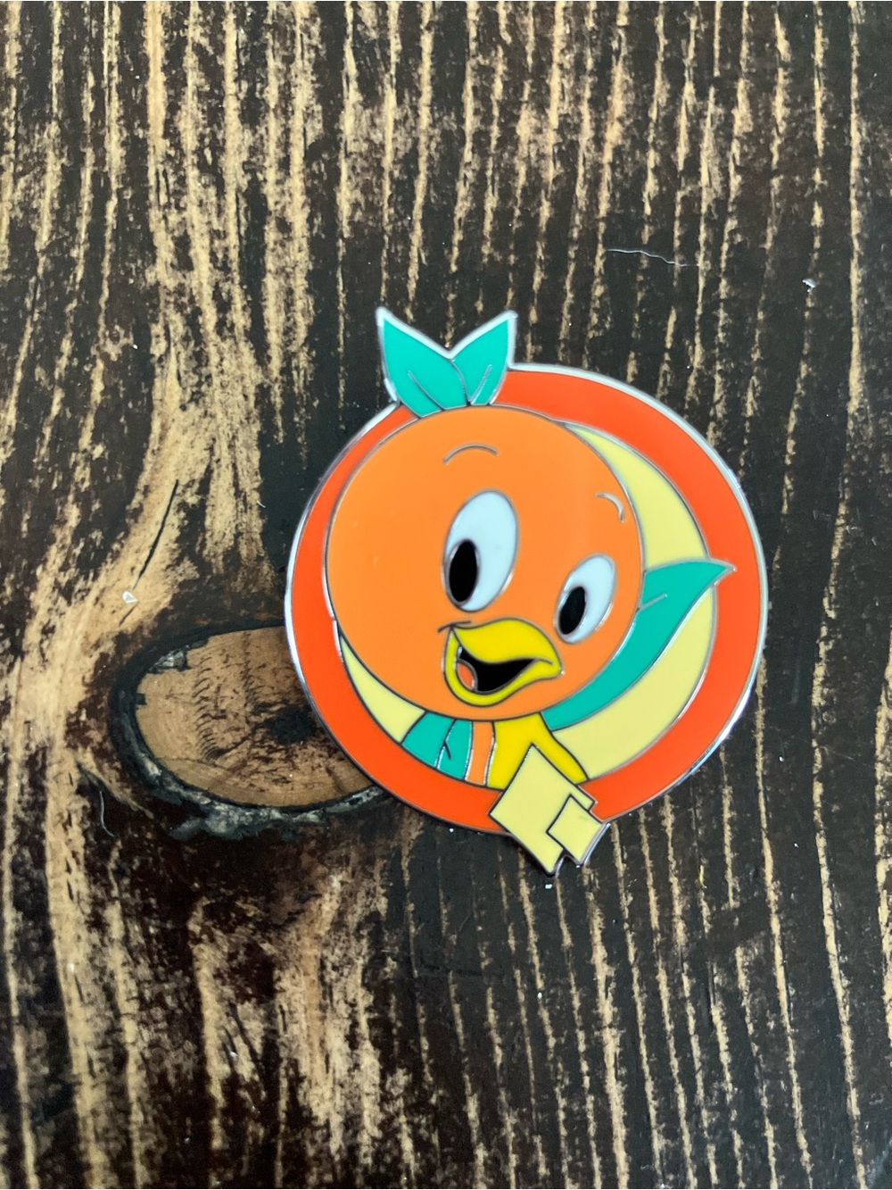 Disney Orange Bird Enamel Pin — Orange, Teal, Yellow